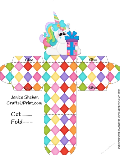UNICORN UNICORNS BIRTHDAY GIFT FAVOR BOX 3