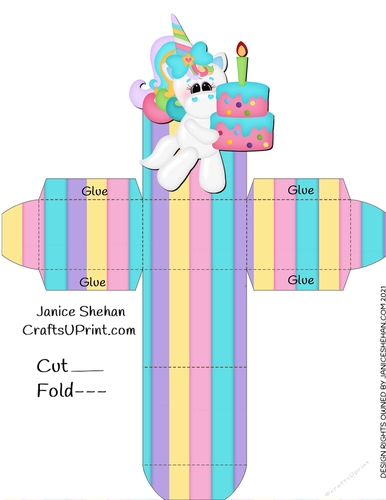 UNICORN UNICORNS BIRTHDAY GIFT FAVOR BOX 4