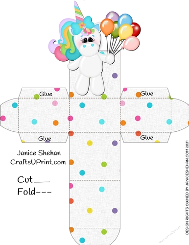 UNICORN UNICORNS BIRTHDAY GIFT FAVOR BOX 5
