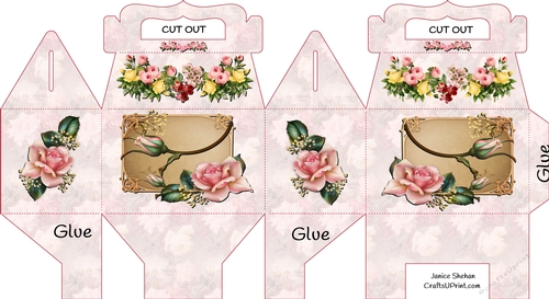 BIRTHDAY TALL GABLE BOX DECOOUPAGE KIT FOR WOMEN