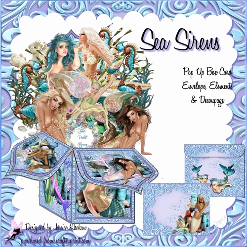 MERMAID MERMAIDS POP UP BOX CARD KIT