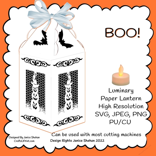LUMINARY PAPER LANTERN HALLOWEEN SVG Cricut, Silhouette