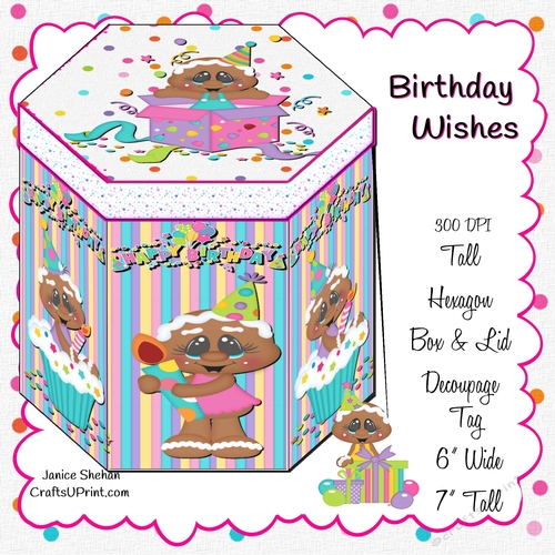 GIRLS BIRTHDAY GIFT BOX, HEXAGON BOXES