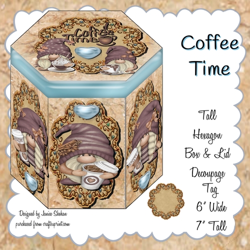 GNOME GNOMES  COFFEE, GIFT BOX, HEXAGON BOXES
