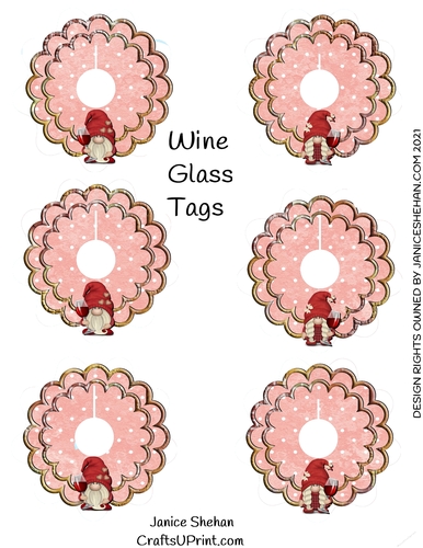 GNOME GNOMES  WINE GLASS MARKERS TAGS