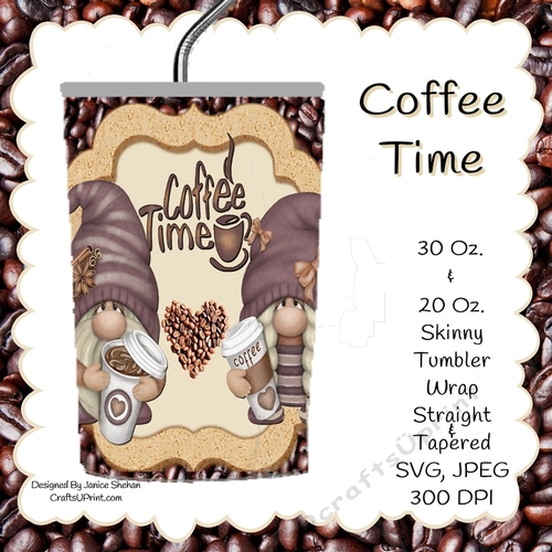 Gnome Printable Tumbler Wrap, Sublimation Design, 20 and 30  oz Skinny Tumbler, PNG, SVG Download File