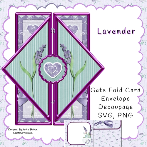 LAVENDER GATE FOLD CAR AND ENVELOPE KIT