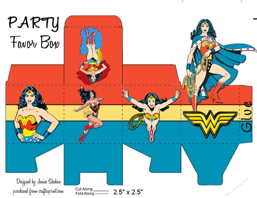 SUPER WOMAN MARVEL COMICS SUPER HEROS FAVOR BOX