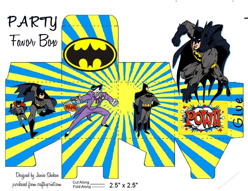 BATMAN ROBIN MARVEL COMICS BIRTHDAY FAVOR BOX