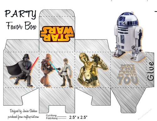 STAR WARS JEDI LUKE BIRTHDAY FAVOR BOX