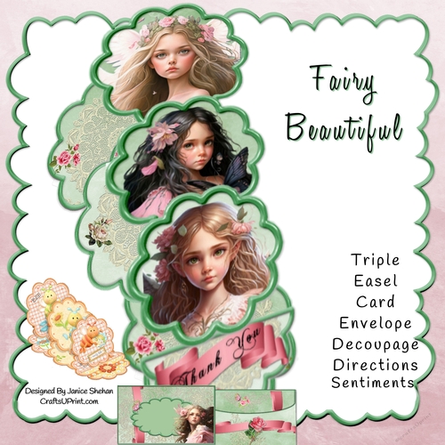 FAIRY FAIRIES FAERY TRIPLE EASEL CARD KIT