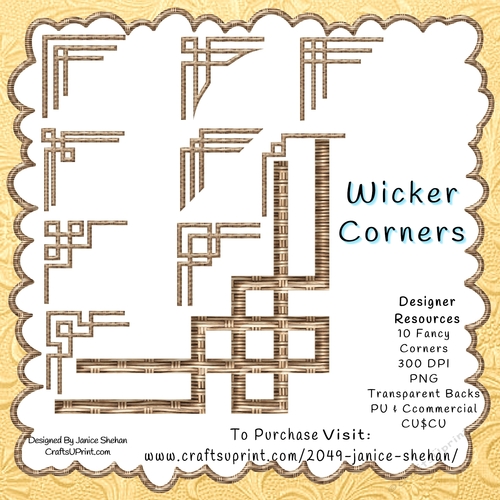 DESIGNER RESOURCES 10 PNG CLIPART DECORATE CORNERS WICKER