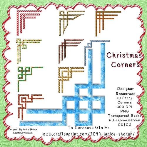 CHRISTMAS DESIGNER RESOURCES 10 PNG CLIPART DECORATE CORNERS 