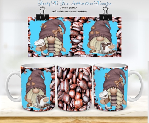 GNOME COFFEE Mugs SUBLIMATION Wrap Around Coffee Mug Coffee, Tea, Cocoa, 11 Oz Mug – 12 Oz Mug-15 Oz Mug
