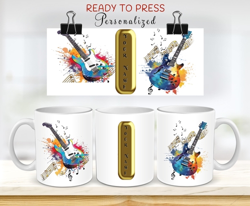 SUBLIMATION GUITAR MUSIC COFFEE Mugs SUBLIMATION Wrap Around Coffee Mug Coffee, Tea, Cocoa, 11 Oz Mug – 12 Oz Mug-15 Oz Mug
