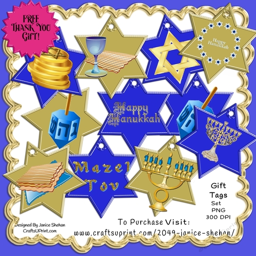 HANUKKAH, CHANUKKAH, MENORAH, JEWISH, GIFT TAGS, PNG 