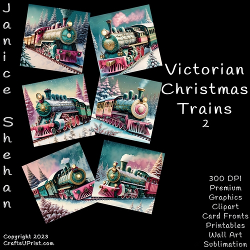 CHRISTMAS VICTORIAN TRAINS 2, CARD FRONT, 