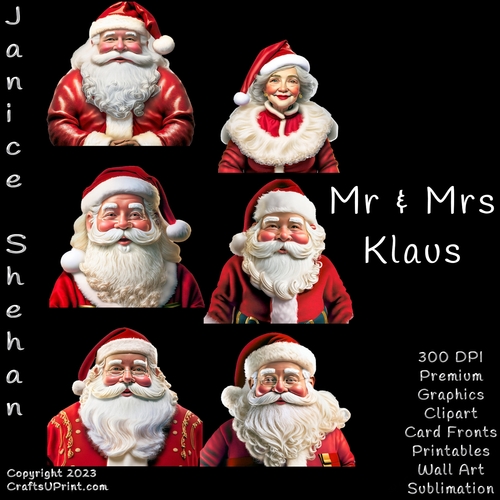 CHRISTMAS, SANTA, SANTA CLAUS, SANTA KLAUS, CARD FRONT, CLIPART