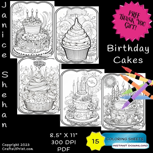 15   ICE CREAM ADULT Printable Coloring Pages Sheets FREE THANK YOU GIFT! 