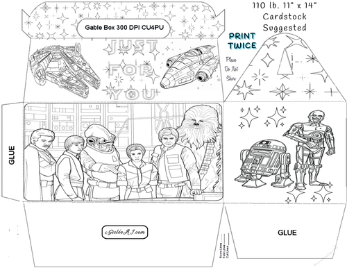 STAR WARS, BOYS, COLORING GIFT BOX GABLE BOX FOR CHILDREN