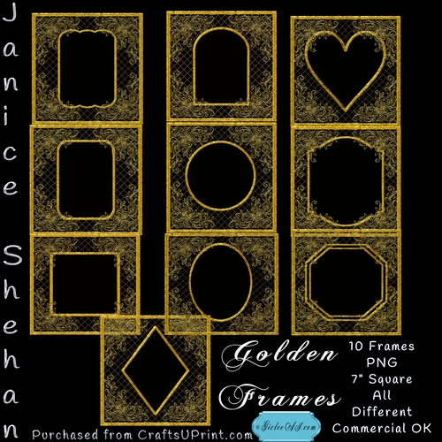 10 GOLD MESH FRAMES BEAUTIFUL FANCY EMBELLISHMENTED, CU4CU