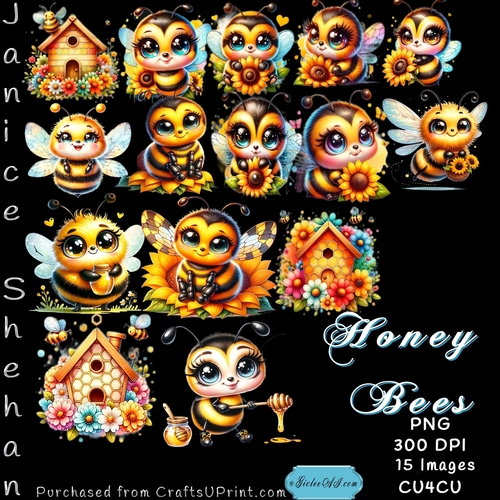 HONEY BEES, BEE HIVE, HOUSE, COLORFUL, CUTE, PNG CLIPART