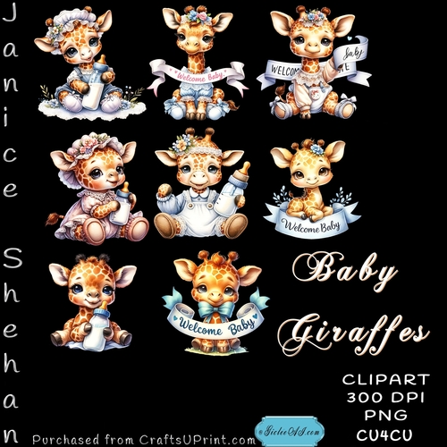 BABY GIRAFFES CLIPART WELCOME NEW BABY