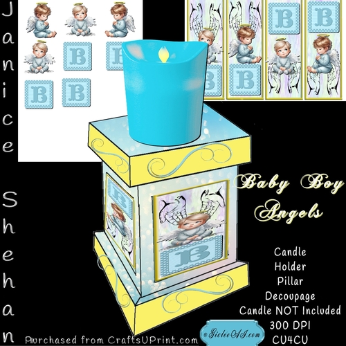 NEW BABY BIRTH OR BIRTHDAY CANDLE HOLDER PILLAR