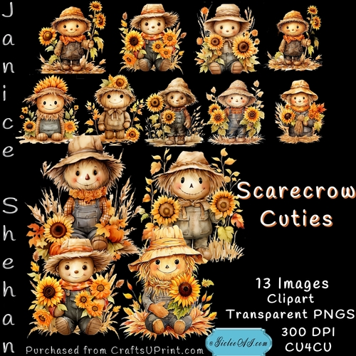 HALLOWEEN PARTY SCARECROWS CUTIES, PNG, TRANSPARENT