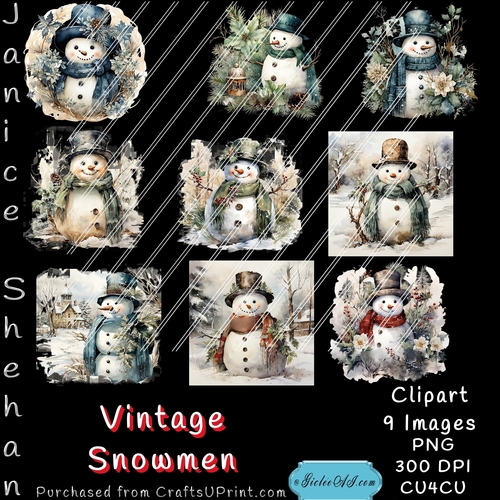 PRINTABLE CHRISTMAS  SNOWMEN PNG CLIPART