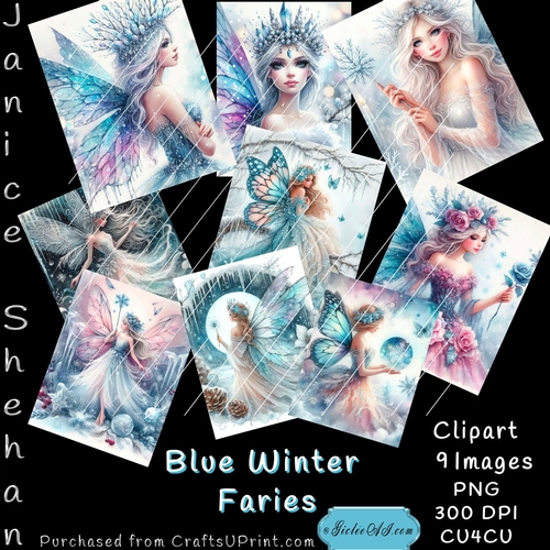 BEAUTIFUL WINTER FAIRY FAIRIES, FAERY, BIRTHDAY, SUBLIMATION PRINTABLE PNG CLIPART