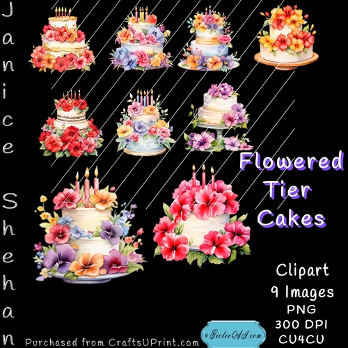 FLOWERED TIER CAKES BIRTHDAY CLIPART 9 PNG IMAGES FLOWERS