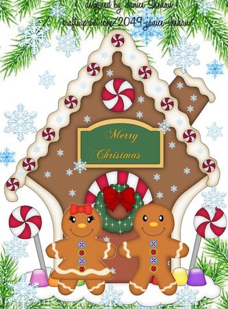 Christmas Gingerbread House 3D Decoupage Card Kit