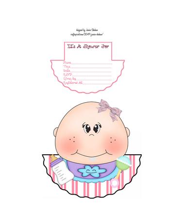 Baby Girl Shower Invitation Card Rocker Wobble
