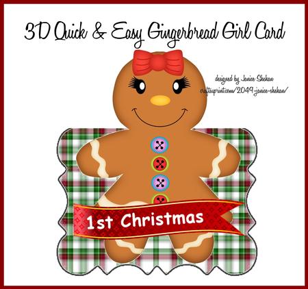 Christmas 3D Gingerbread Girl Card