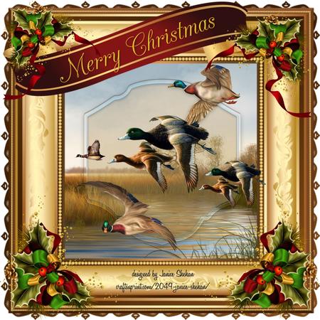 Male Masculine Merry Christmas Mallard Ducks