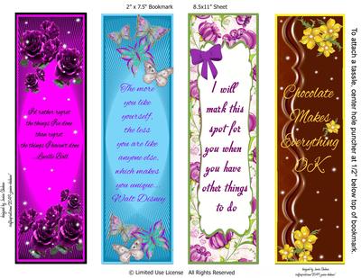 Poppy Butterfly Flower Bookmarks Lady