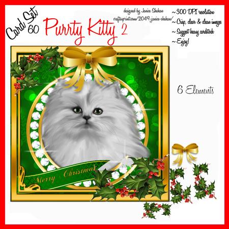 Christmas Kitten Cat Kitty Decoupage 3D