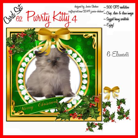 Christmas Cat Kitten Kitty 3D Decoupage