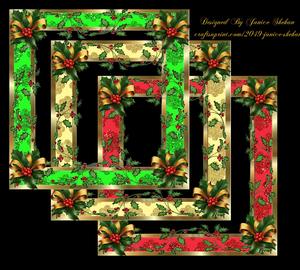 Gold Holly Christmas Digital Frames