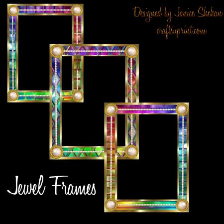 Rainbow Jewel Tones Gold Frames Clipart Designer Resources