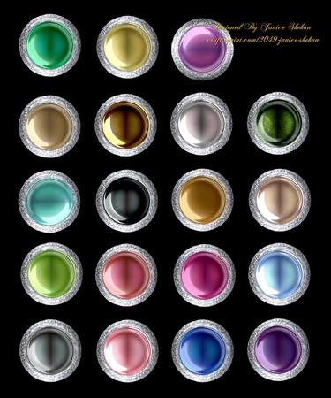 Silver and Jewel Tone Round Brads