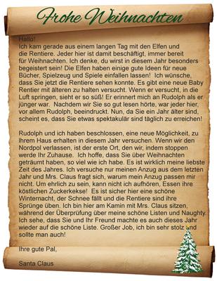 German Letter from Santa