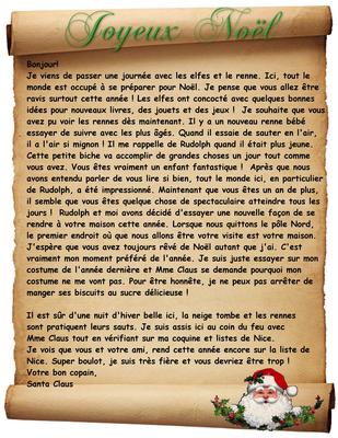 French Letter from Santa