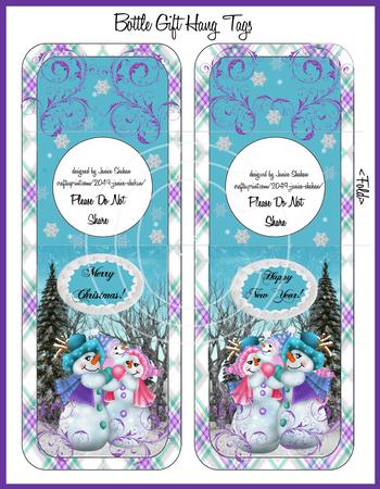 Christmas Snowman Wine Beer Gift Tag Hanger