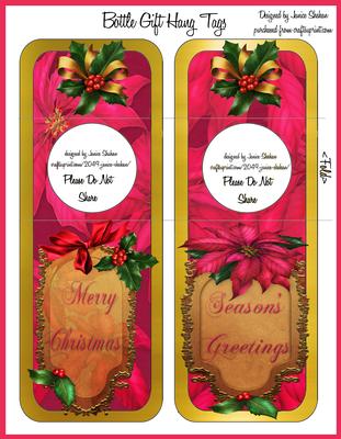 Christmas Wine Beer Bottle Gift Tag Hanger 3