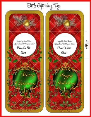 Christmas Wine Beer Bottle Gift Tag Hanger