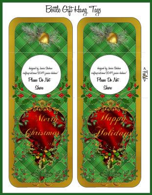 Christmas Wine Beer Bottle Gift Tag Hanger