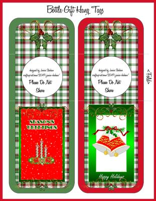 Christmas Wine Bottle Beer Gift Tag Hanger Label