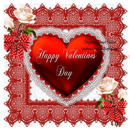 Valentine's Day Love Hearts and Lace